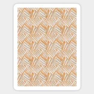 Woodblock geometric print brown Sticker